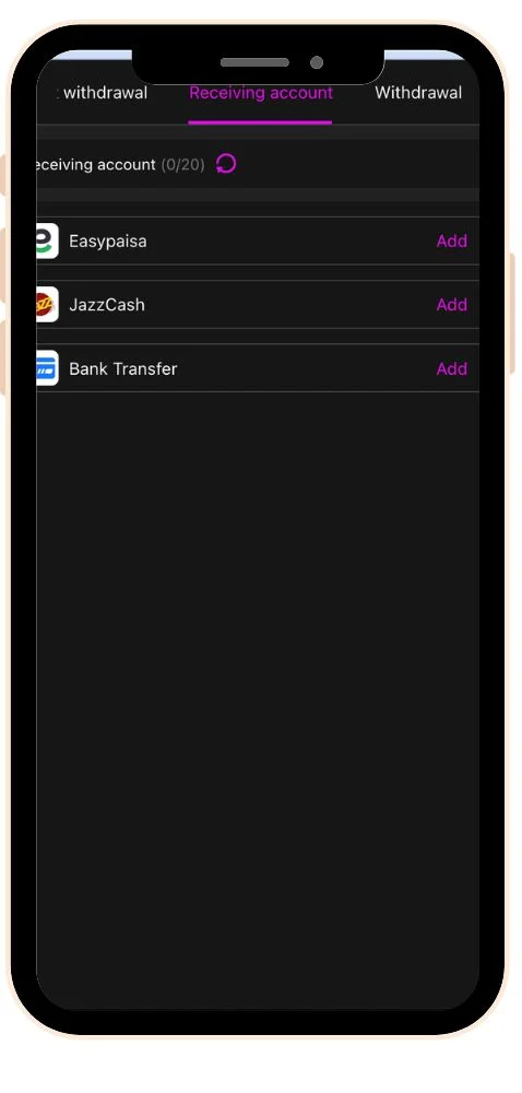 deposit & withdraw